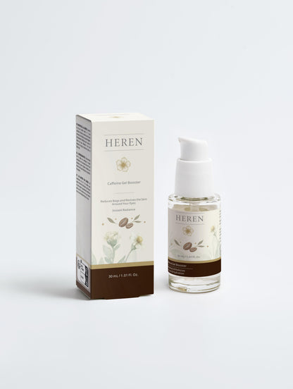 HEREN skincare product with packaging on a white background
